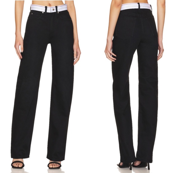 Alexander Wang Black Straight Leg Jeans - Picture 1 of 16